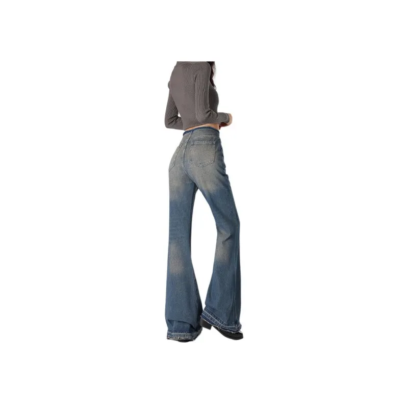 YINLEI Jeans Women's Vintage Blue-3