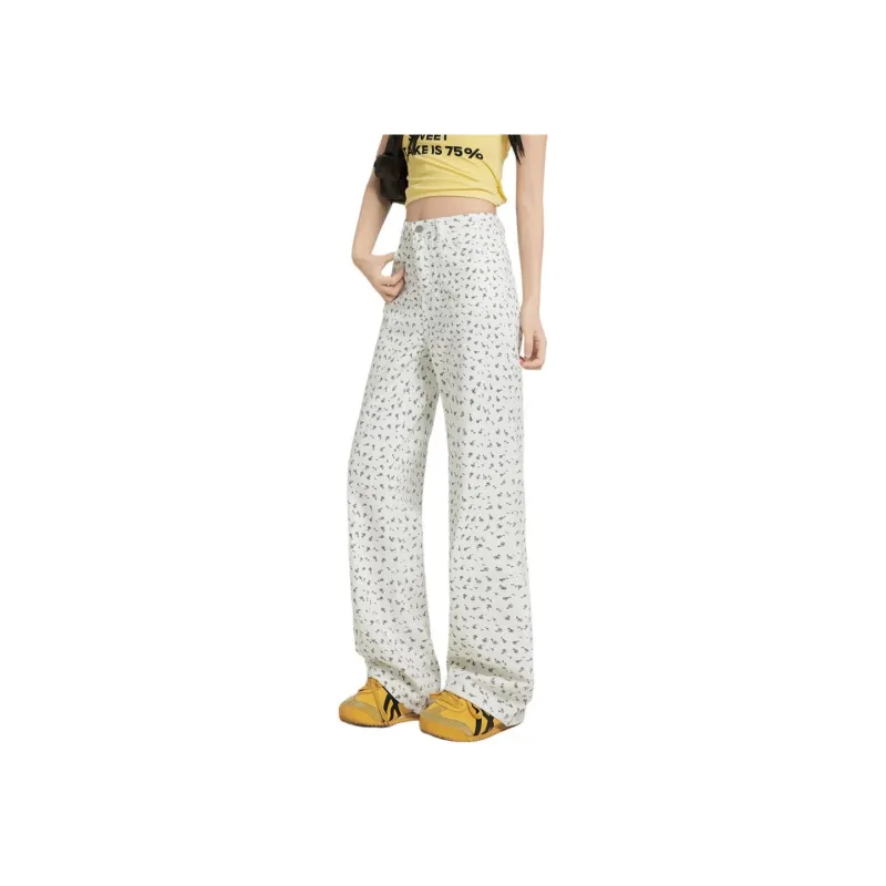 ZAVK Jeans Women's Floral White-3