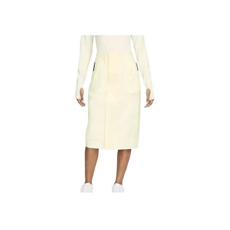 Nike Casual Long Skirts Women's Coconut Milk White-4