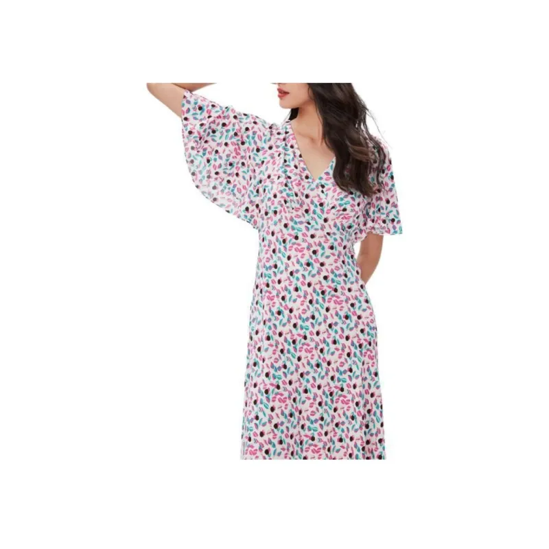 DVF Diane Von Furstenberg FW23 Short-Sleeved Dresses Women's Pink Blue-3