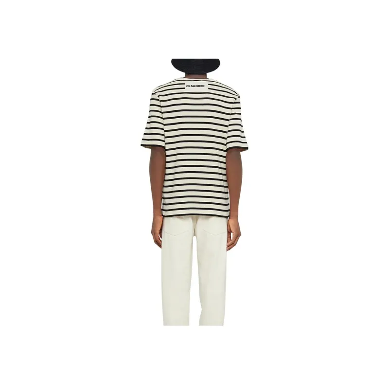 JIL SANDER + Striped Crewneck T Shirt-6