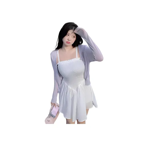Zhou White 여성 슬립 원피스