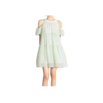 Mu Xiao Xin Short Sleeved Dress Women's Light Green