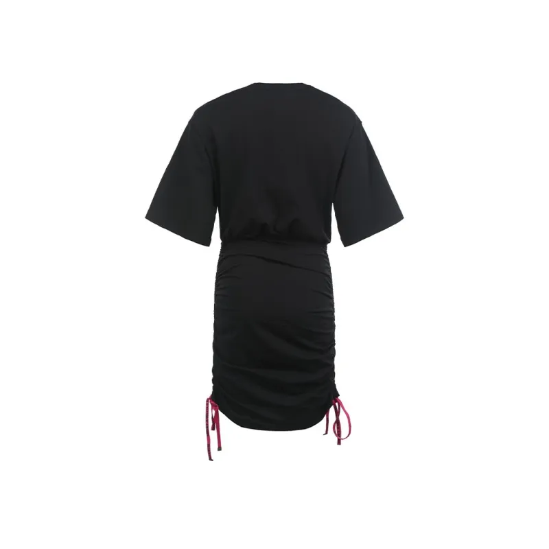 VERSACE JEANS COUTURE Logo patch Ruched Minidress-1