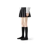 [Calf Socks 32cm]Black, 1 Pair
