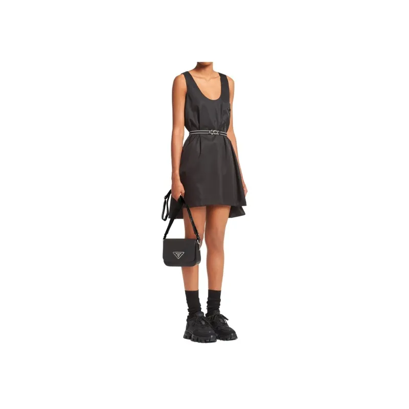 PRADA Saffiano Leather Crossbody Bag Women's Black-3