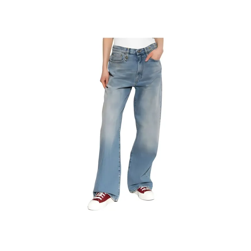 R13 Wide leg Distressed Jeans-1