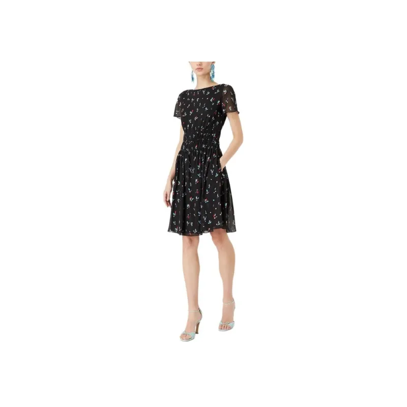 EMPORIO ARMANI SS22 Short Sleeved Dress Women's Black-3