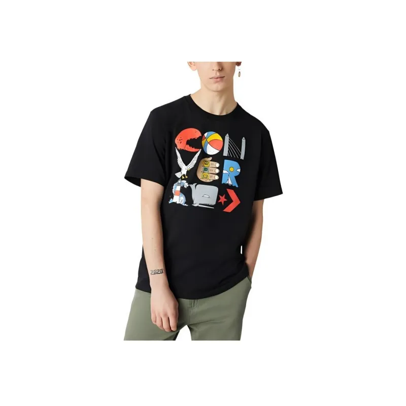 Converse WRECKING Crew ART T Shirt Men's Black-2