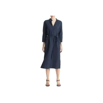 VINCE Band collar Midi Dress