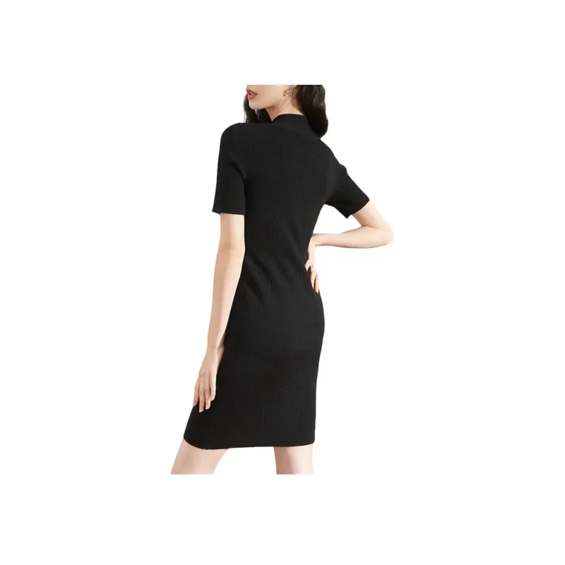 WESTLINK Short Sleeved Dresses Women's Black-1