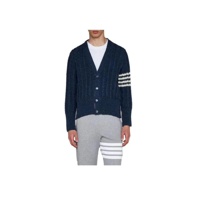 THOM BROWNE 4 Bar Knitted Cardigan-3