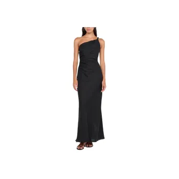 BEC+BRIDGE MELANIE ASYM MAXI DRESS Slip Dresses Women's BLACK/Black