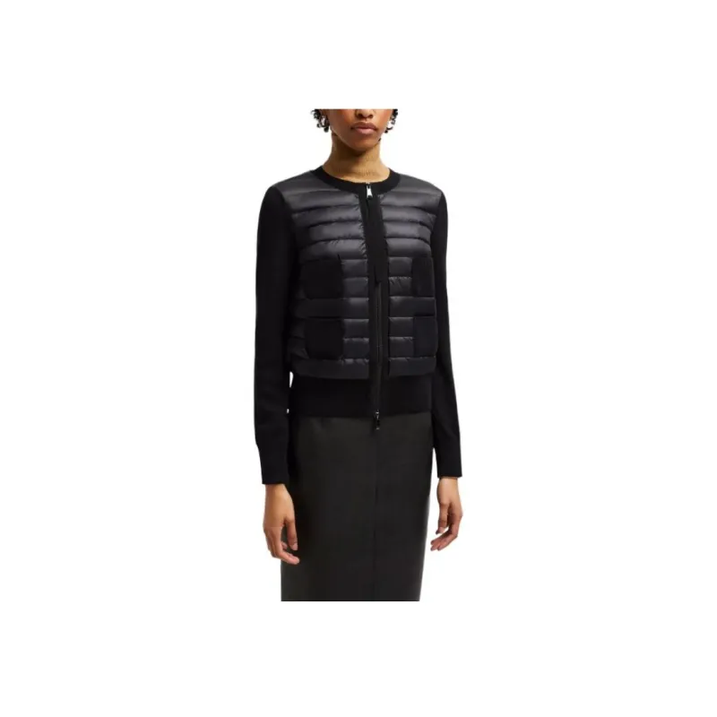 Moncler Cardigan Tricot Down Filled Jacket 'Black'-2