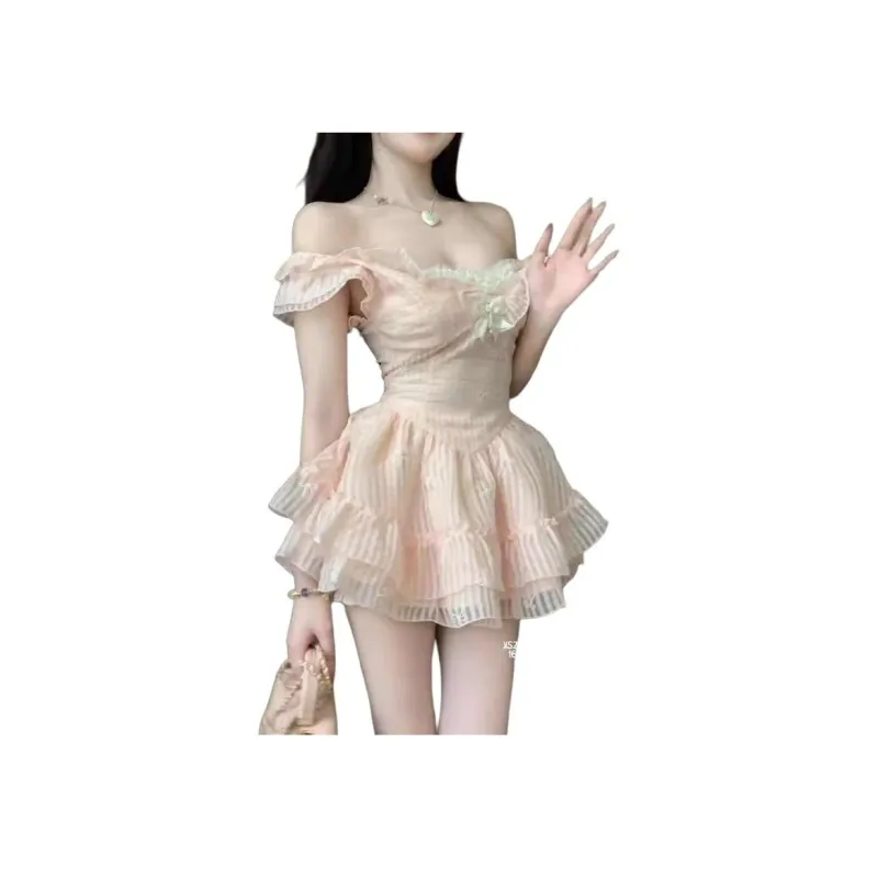 Mu Xiao Xin Skirt Set Women's Pink-3