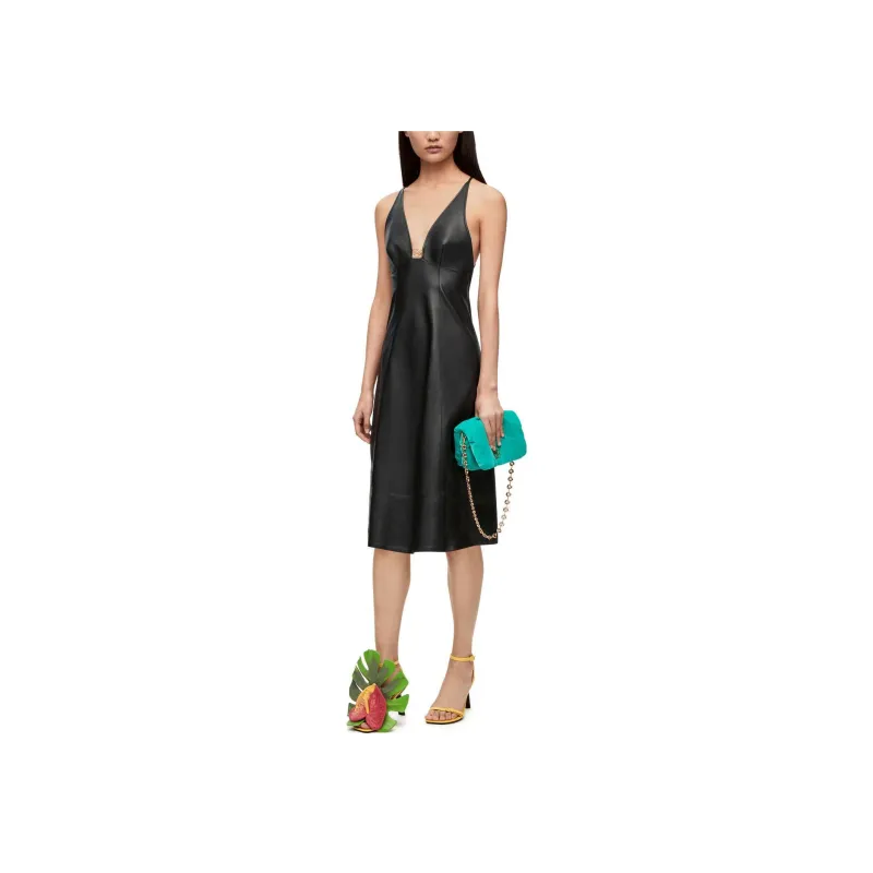 LOEWE Anagram V Neck Strappy Dress-2