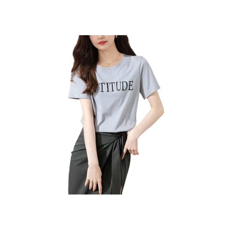 Wbwq T Shirts Women's Gray-0