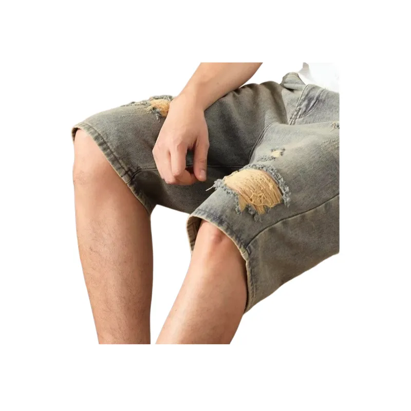 TONYBEAR Denim Shorts Men Blue-4