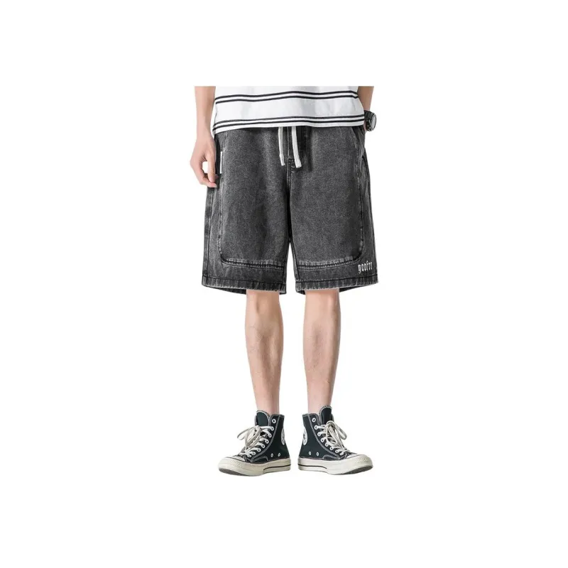 WOOD SOON Denim Shorts Men's Washed Black-0