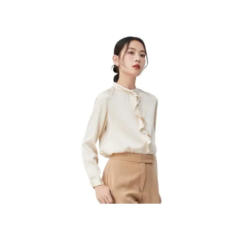 MIHUANG 샴페인 색상 여성 셔츠