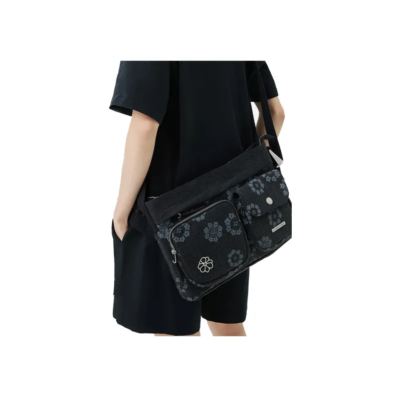 LiNing Cotton Crossbody Bag Regular Unisex Black-4