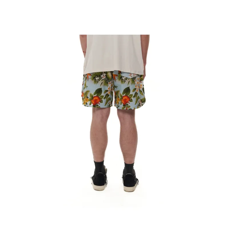 JUNGLE GURL Drawstring Straight Fit Casual Shorts Unisex Blue-3
