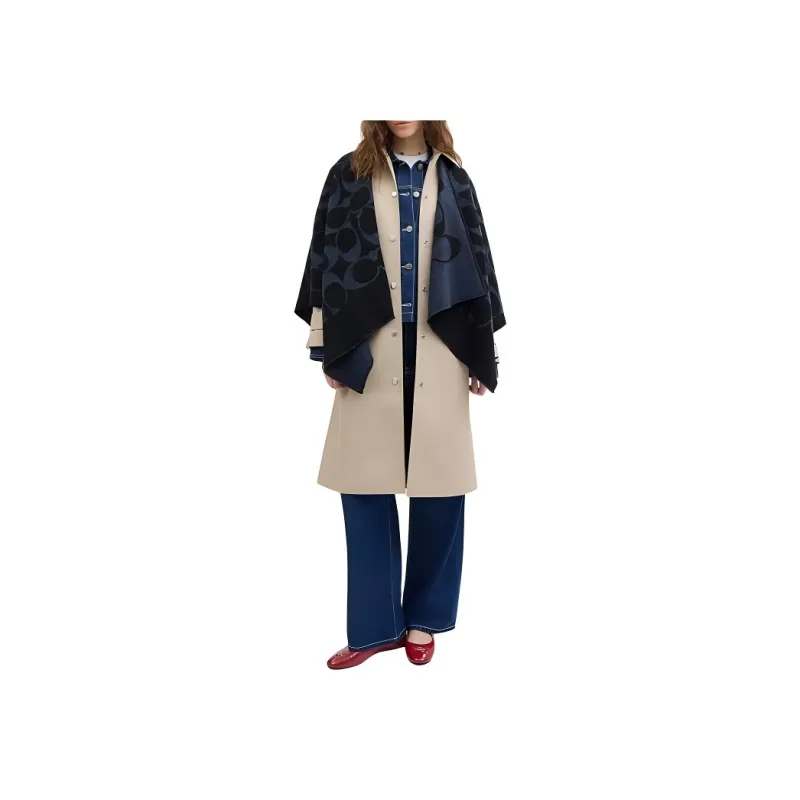 COACH Polyamide Shawls Unisex Blue-1
