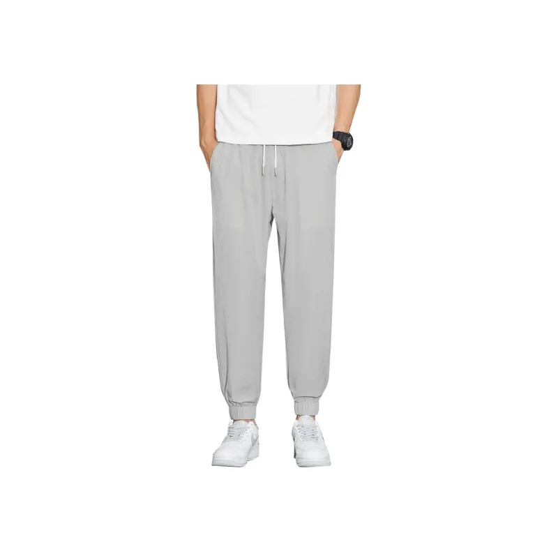 Tonlion Casual Pants Unisex Light Gray-2
