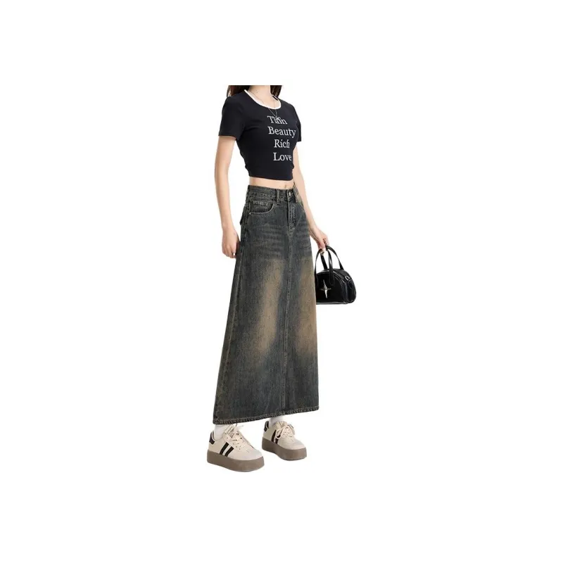 Kazakhstan Denim Long Skirt Women's-2
