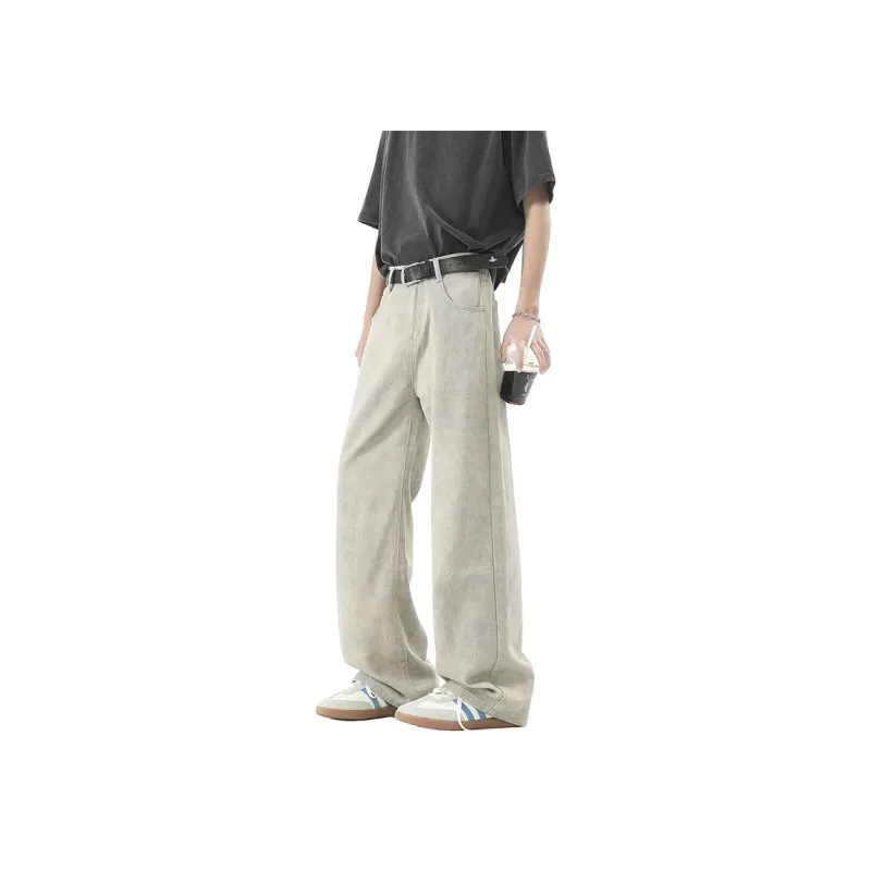 MIIOW Trend Party Series Jeans Unisex Khaki Gray-1