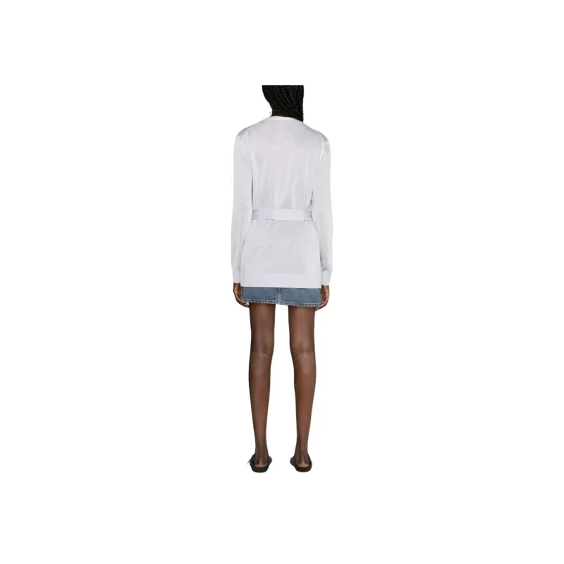 MISSONI Metallic-Threading V-Neck Belted Cardigan-2