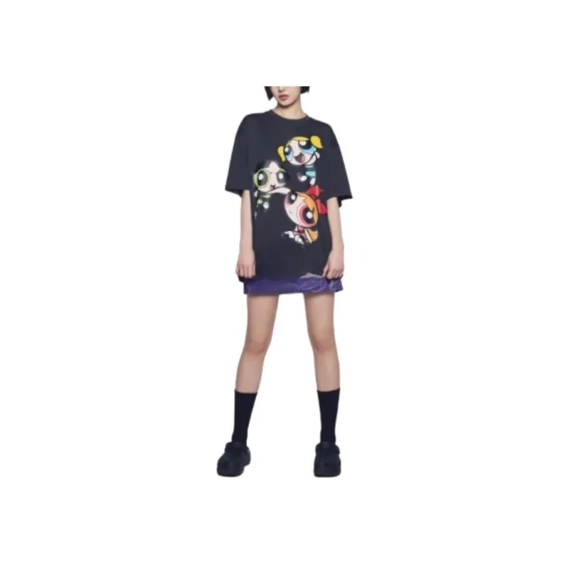 Acme De La Vie/ADLV x FEITIANXIAONVJING,LIANMINGKUAN Flying Girl Police Co brand Series T Shirt Unisex Black-2