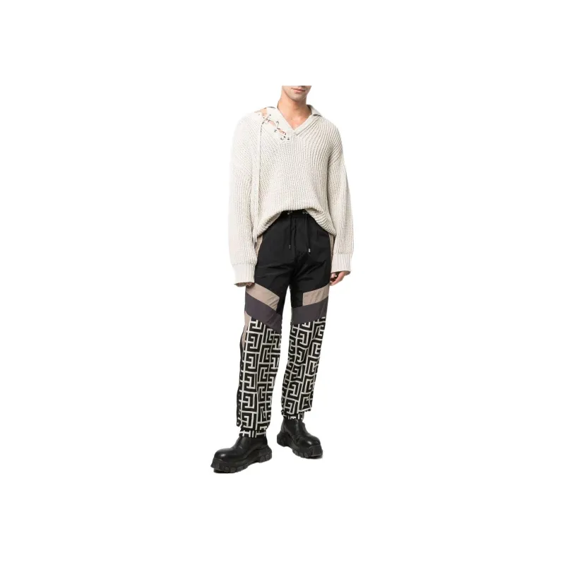 BALMAIN Colour blocked Monogram Track Pants-1