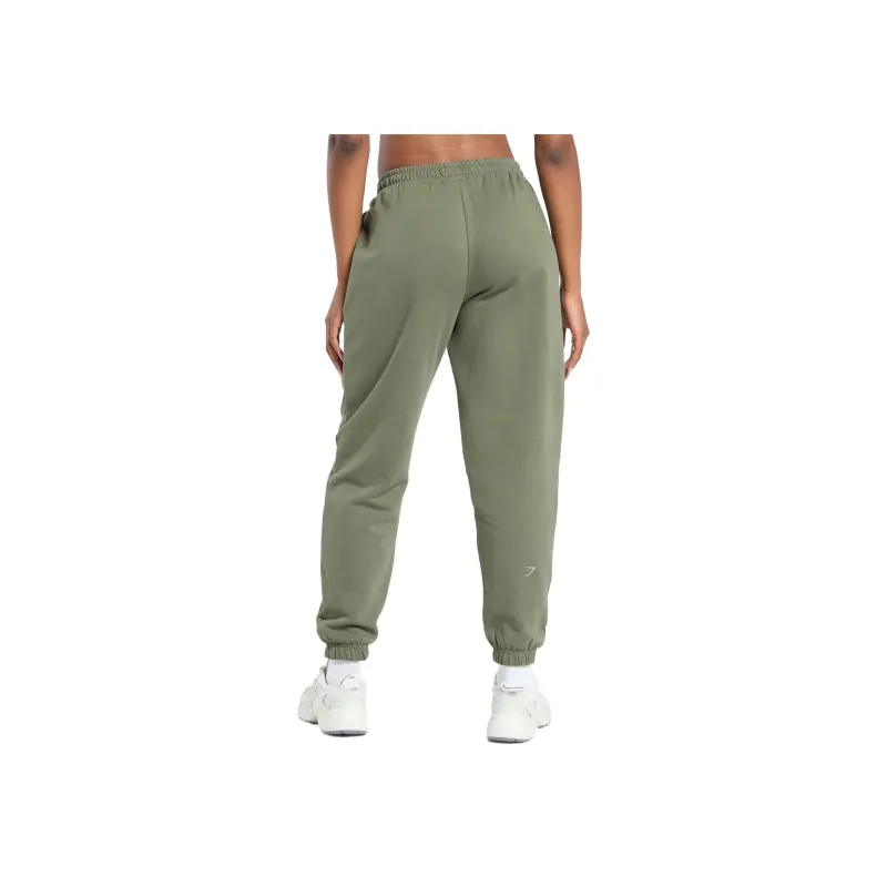 GYMSHARK Collegiate Lifestyle Fleece Joggers Sports Pants Women's Green-1