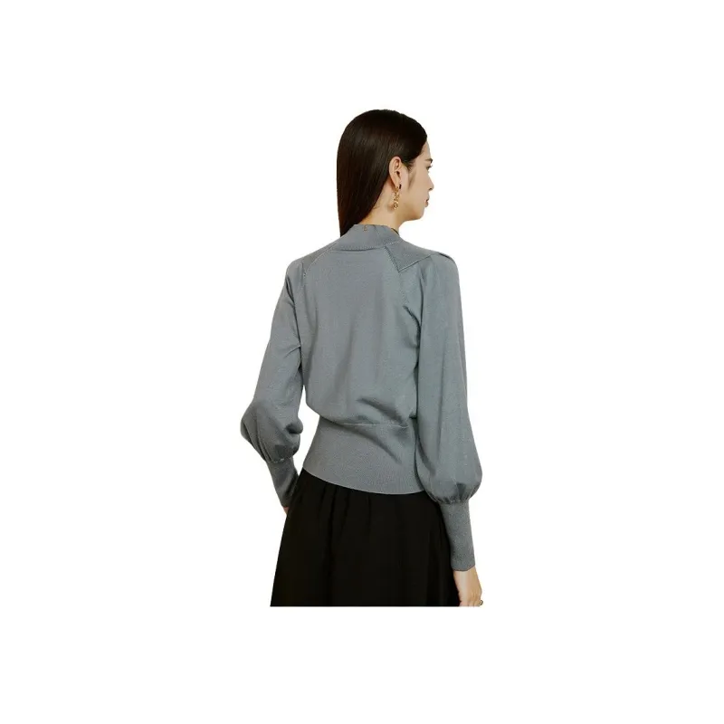 Late White Knitwear Women's Gray Blue-0