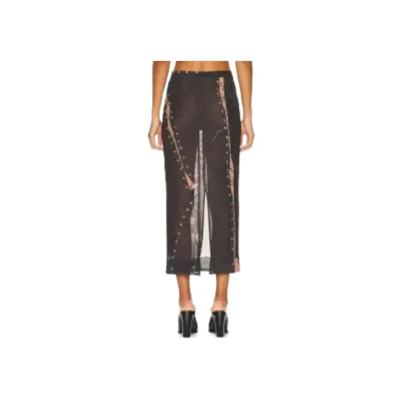Acne Studios Casual Long Skirts Women's Brown-4