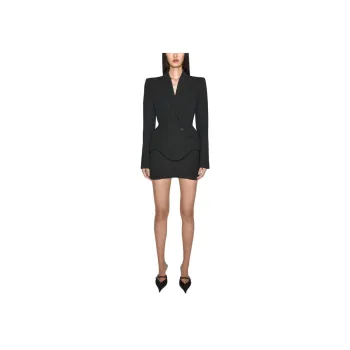 Mugler SS25 Black Mugler Signature Jacket Business Suit Women's Black