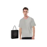 V-Neck Short-Sleeved (Heather Gray) 100% cotton Skin-Friendly/Moisture-Wicking Breathable