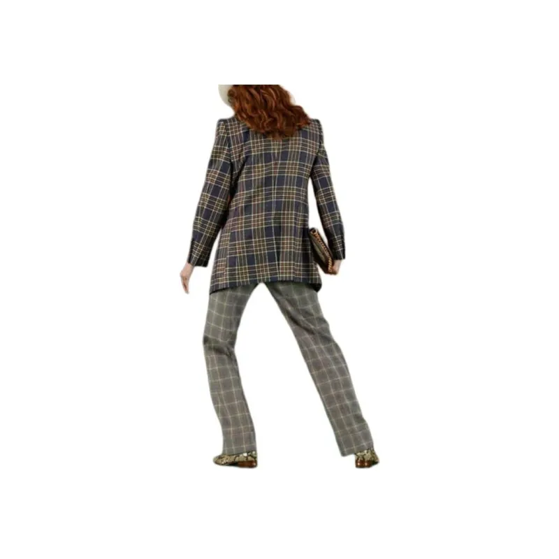 GUCCI Single Breasted Check Blazer-3