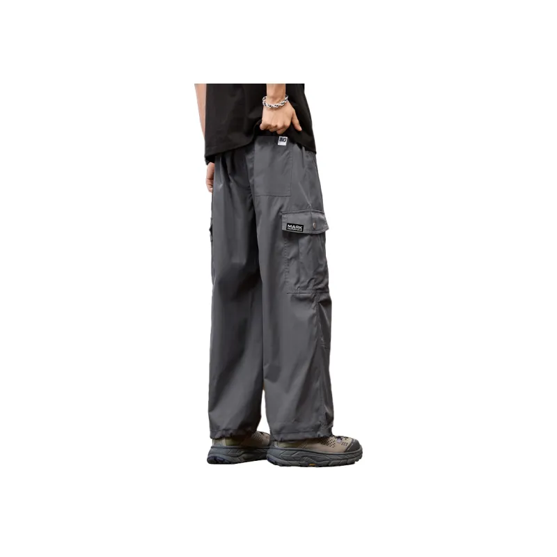 FAIRWHALE Casual Pants Men Stone Gray-0