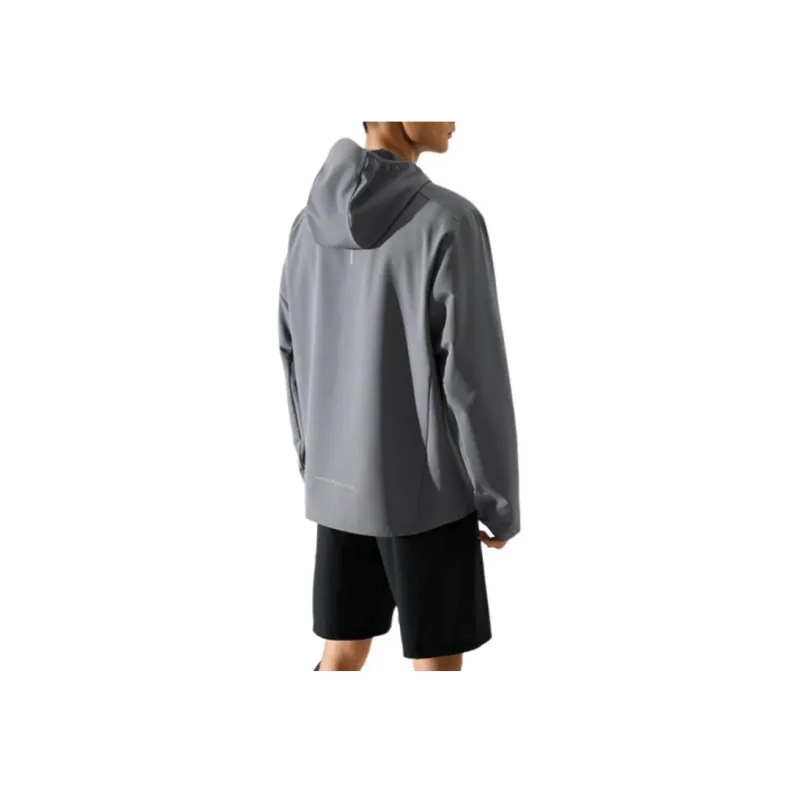 Anta Running Collection Water-Resistant Wear-Resistant Windproof Windbreaker Jacket Men's Trail Gray-1