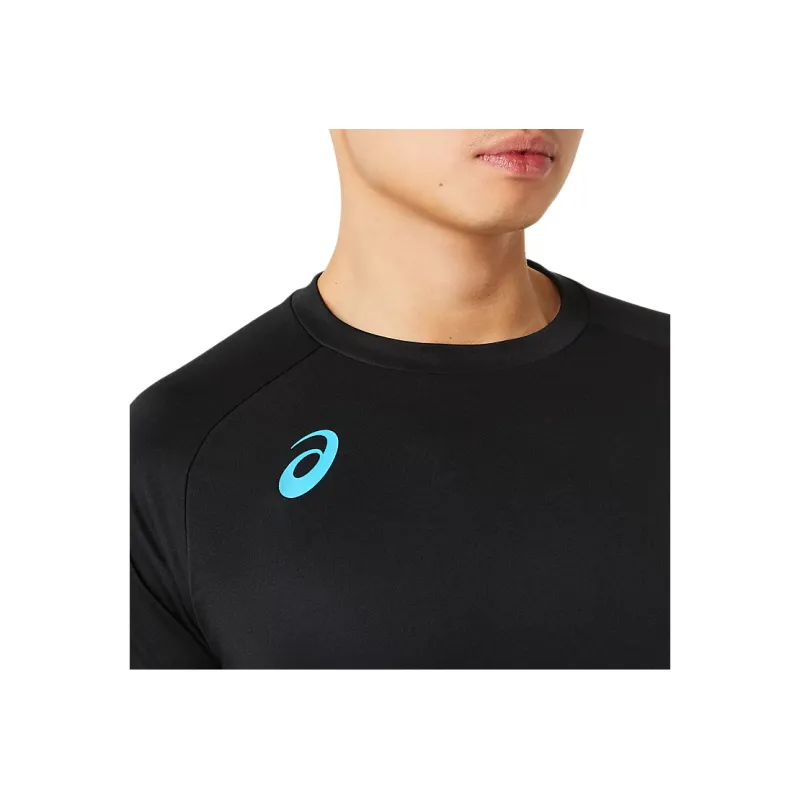 Asics T Shirt Men's Performance Black/Aqua Green-3