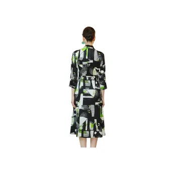 BBLLUUEE Long Sleeved Dress Women's Black Emerald Green