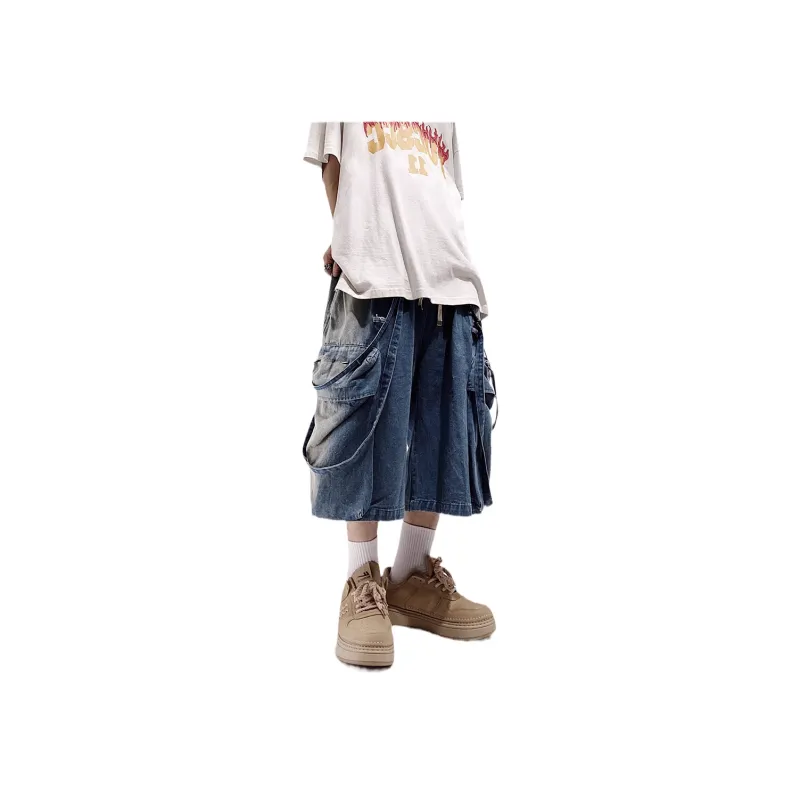 UUCSCC Denim Shorts Men Blue-14