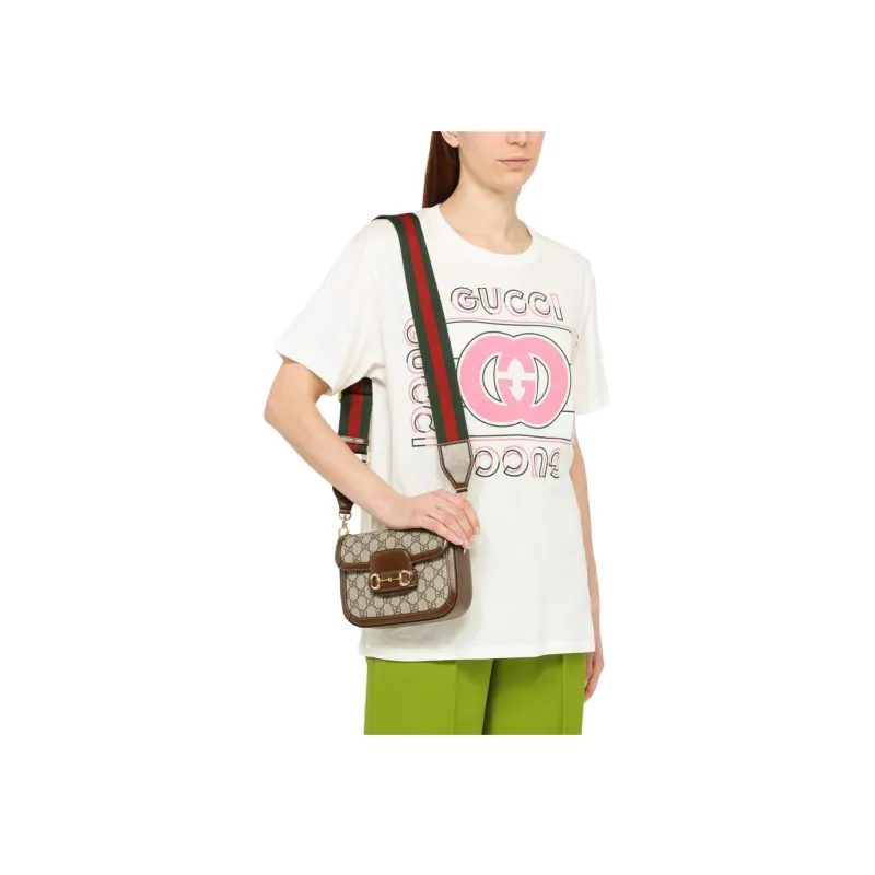 GUCCI Horsebit 1955 Mini Shoulder Bag Beige/Ebony-6