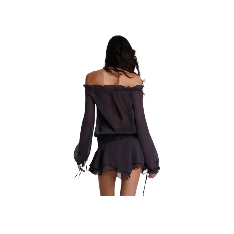 Jaded London Fatale Collection Long-Sleeved Dresses Women's Gray-1