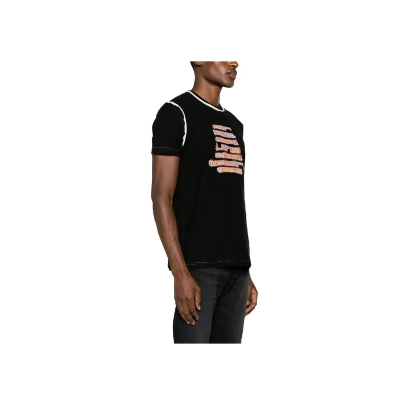 DIESEL T-Diegor-Raw-N2 Logo Embroidered T-Shirt-3