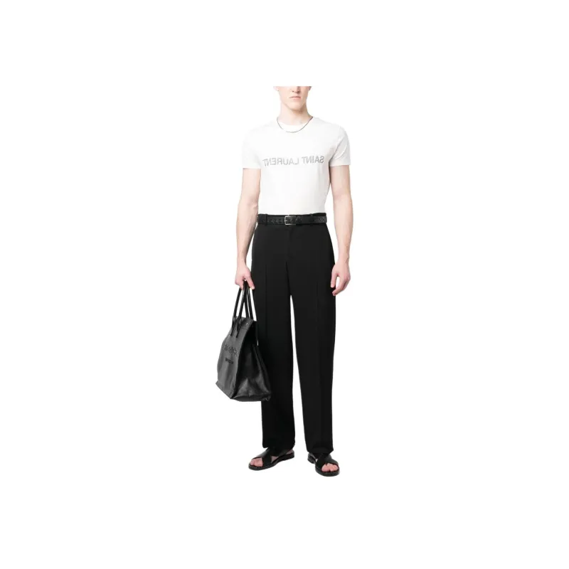 SAINT LAURENT Logo Printed Crewneck T Shirt-1