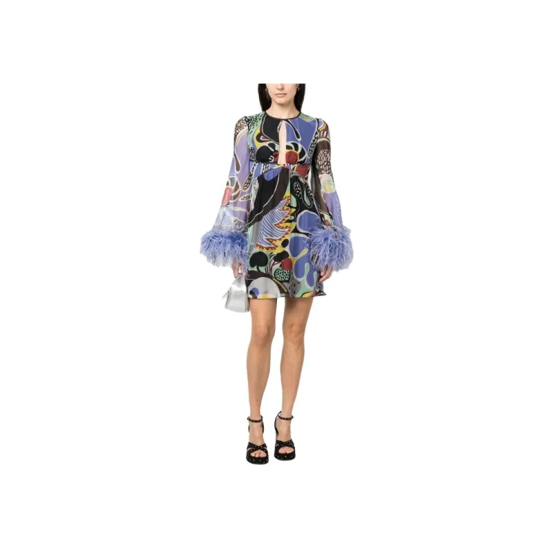 MOSCHINO Long Sleeved Dresses Women's Purple-1