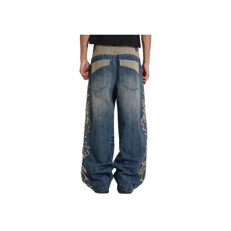 Jaded London Applique Neo Colossus Jeans Jeans Men's Blue-1